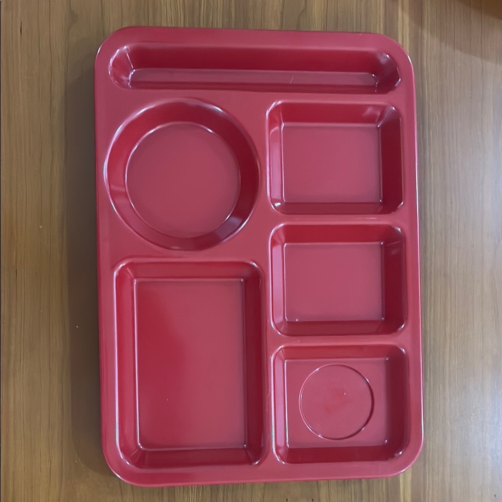 Red Compartment melamine  Tray. Great for children. Excellent condition. $10rach